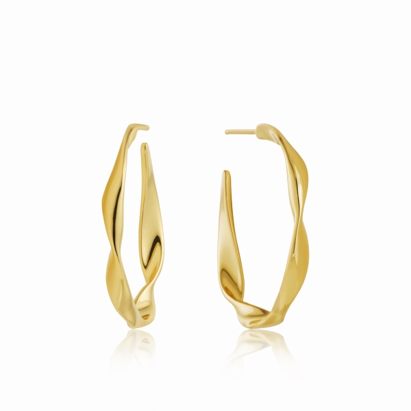 Kolczyki damskie ANIA HAIE Twist Hoop Earrings złote E012-04G