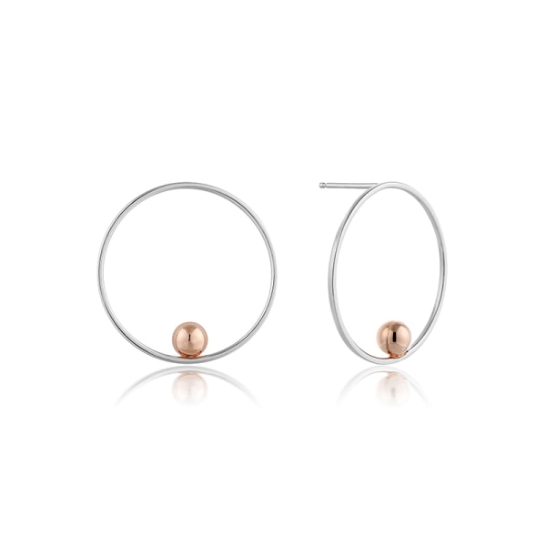Kolczyki damskie ANIA HAIE Hoop srebrno-różowo-złote E001-01T