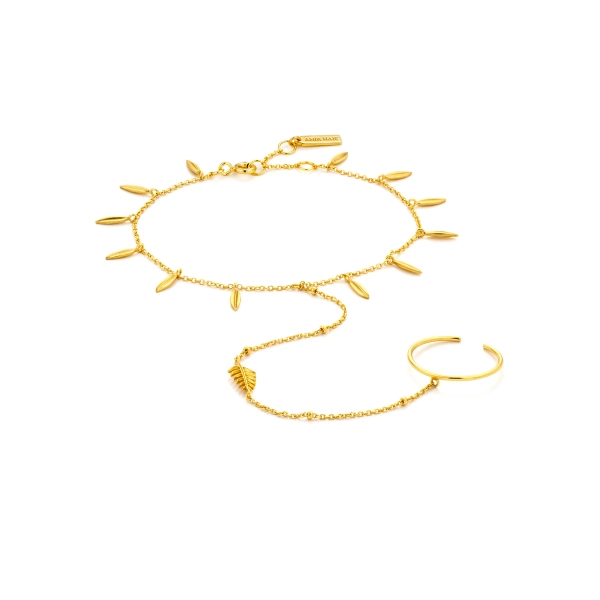 Bransoletka damska ANIA HAIE Tropic Hand Chain Bracelet złota B011-03G