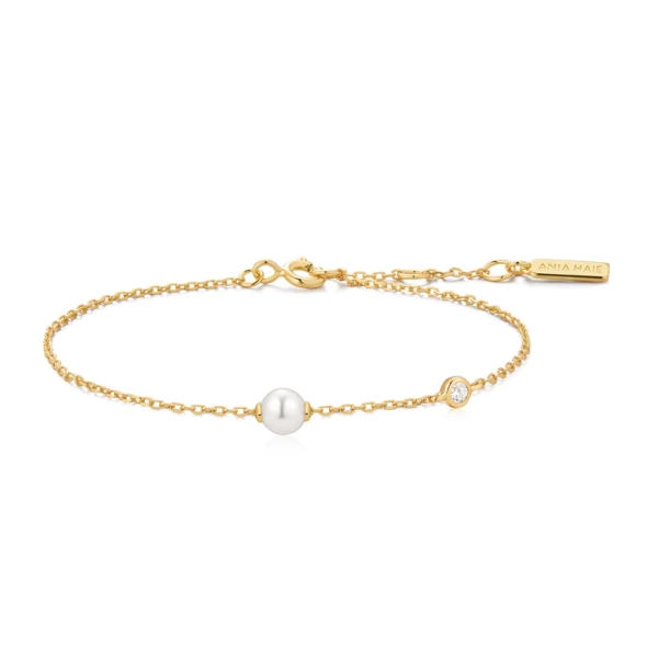 Bransoletka damska Ania Haie z perłą Luna Gaze złota B075-01G