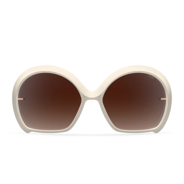 Okulary damskie przeciwsłoneczne Silhouette Dora One kremowe oversized UV 400 100%