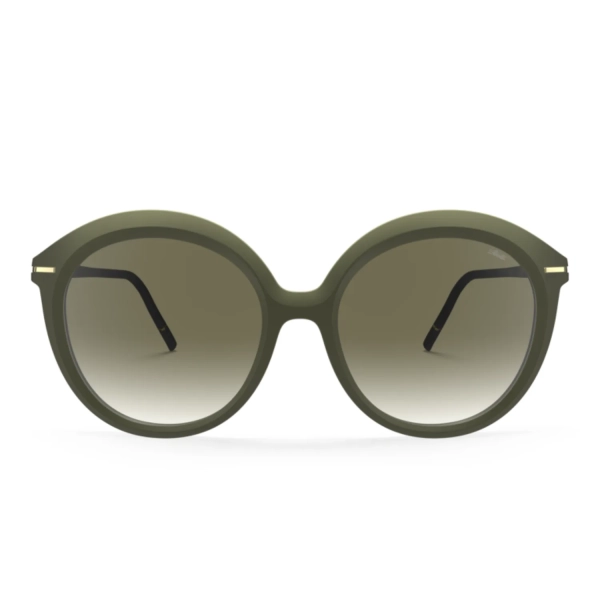 Okulary damskie przeciwsłoneczne Silhouette Dora Three oliwkowa zieleń oversized UV 400 100%
