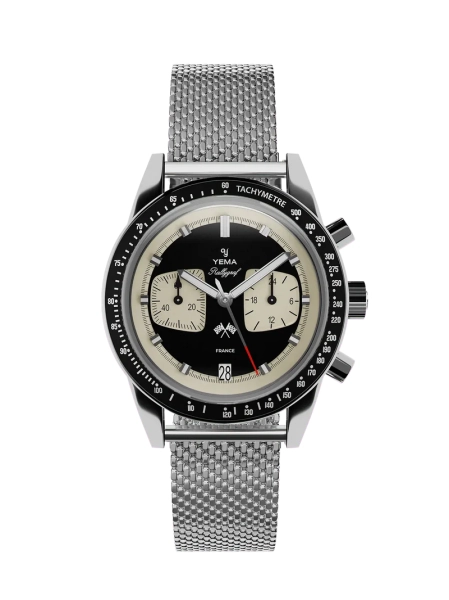 Zegarek męski YEMA Rallygraf srebrny YMHF1580-AM Meca-Quartz Reverse Panda