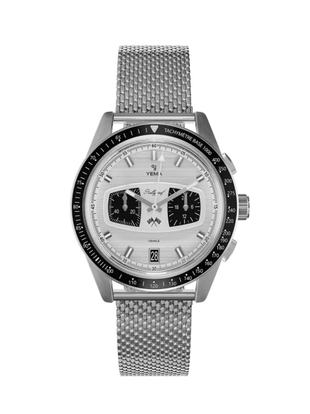 Zegarek męski YEMA Rallygraf srebrny YMHF1584-BM srebrny Meca-Quartz