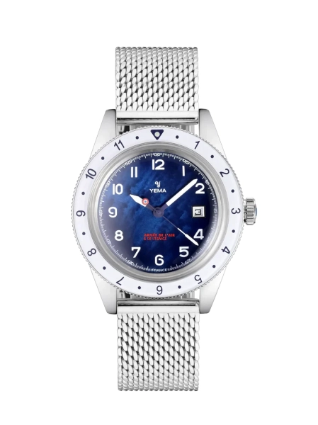 Zegarek damski YEMA Flygraf French Air & Space Force srebrny YMHF1578AA-GM