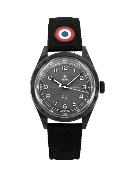 Zegarek męski YEMA Flygraf Pilot French Air Force czarny YMHF1593AA-CA