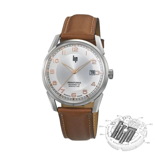 Zegarek męski LIP Annapurna Automatic srebrny na pasku 676011