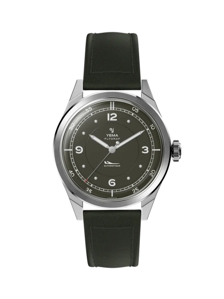 Zegarek męski YEMA Flygraf Pilot srebrny- khaki YFLY25-ZZ66S
